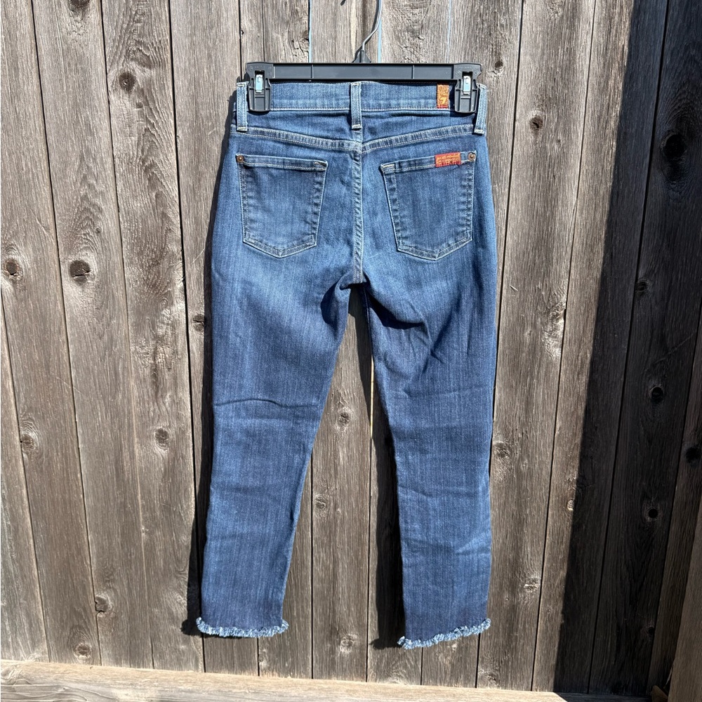 7 For All Mankind Cropped Blue Jeans